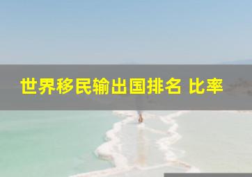 世界移民输出国排名 比率